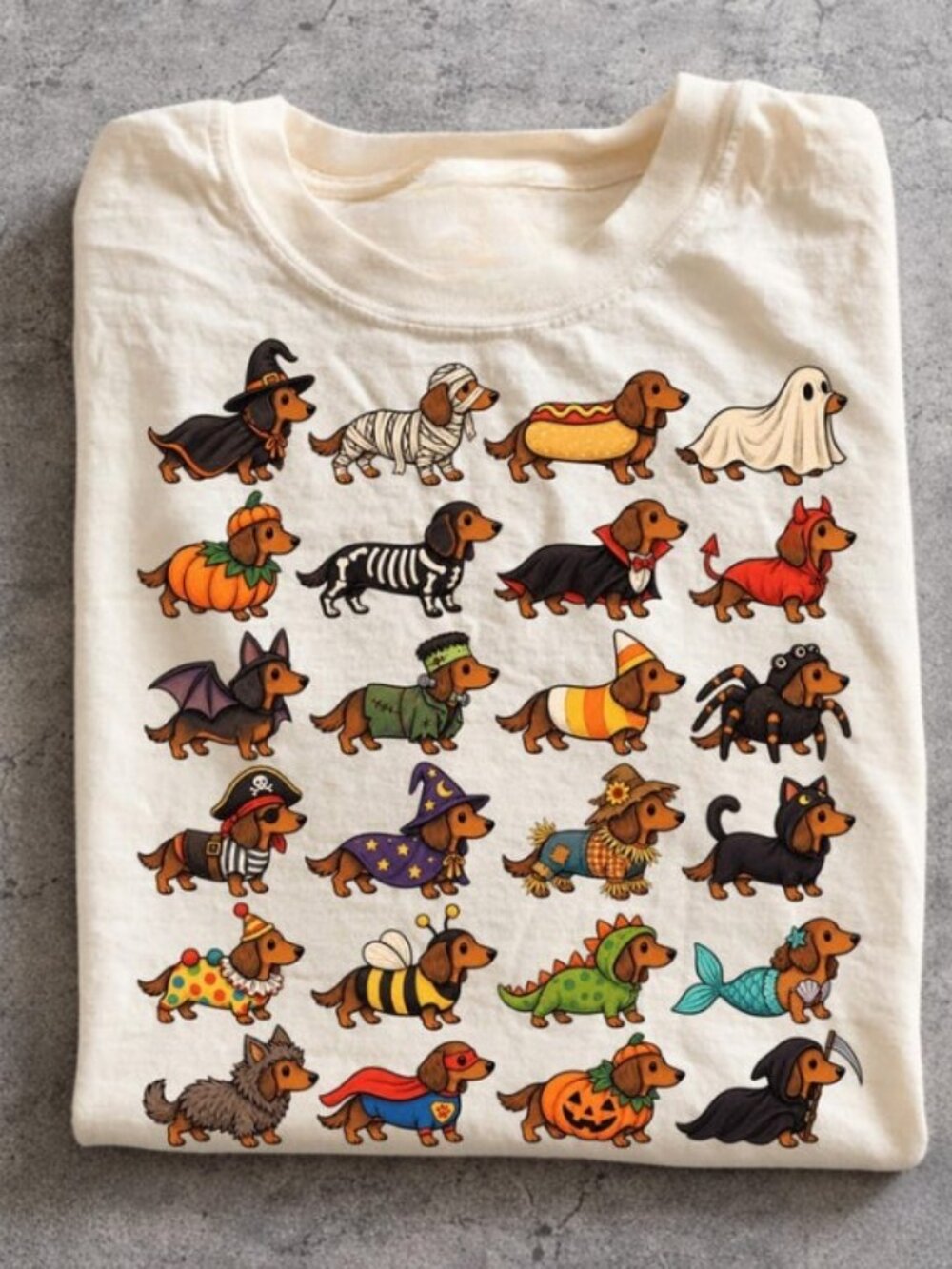 Halloween Dachshund Tshirt, Cute Wiener Dog Costume Graphic Tee